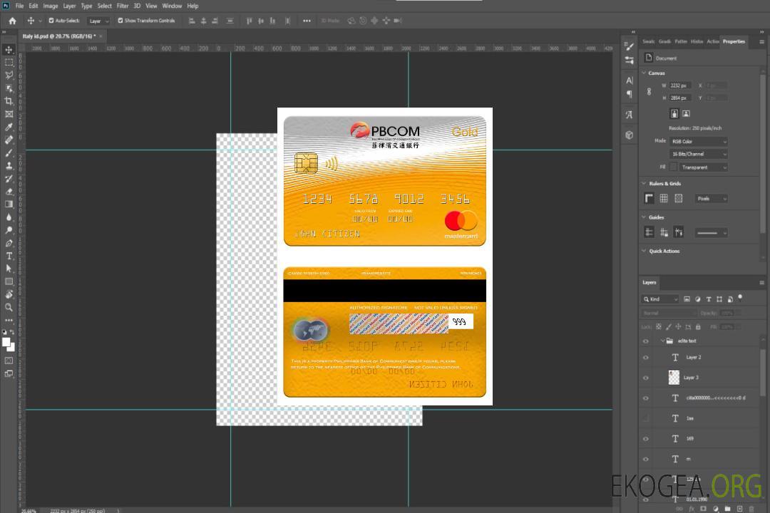 Carte mastercard or de la Banque des communications des Philippines template Carte mastercard or de la Banque des communications des Philippines template